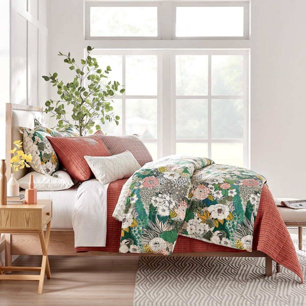 Levtex Bettina Twin Duvet Cover in Teal, Blue, Green, Mauve and Cream, , large