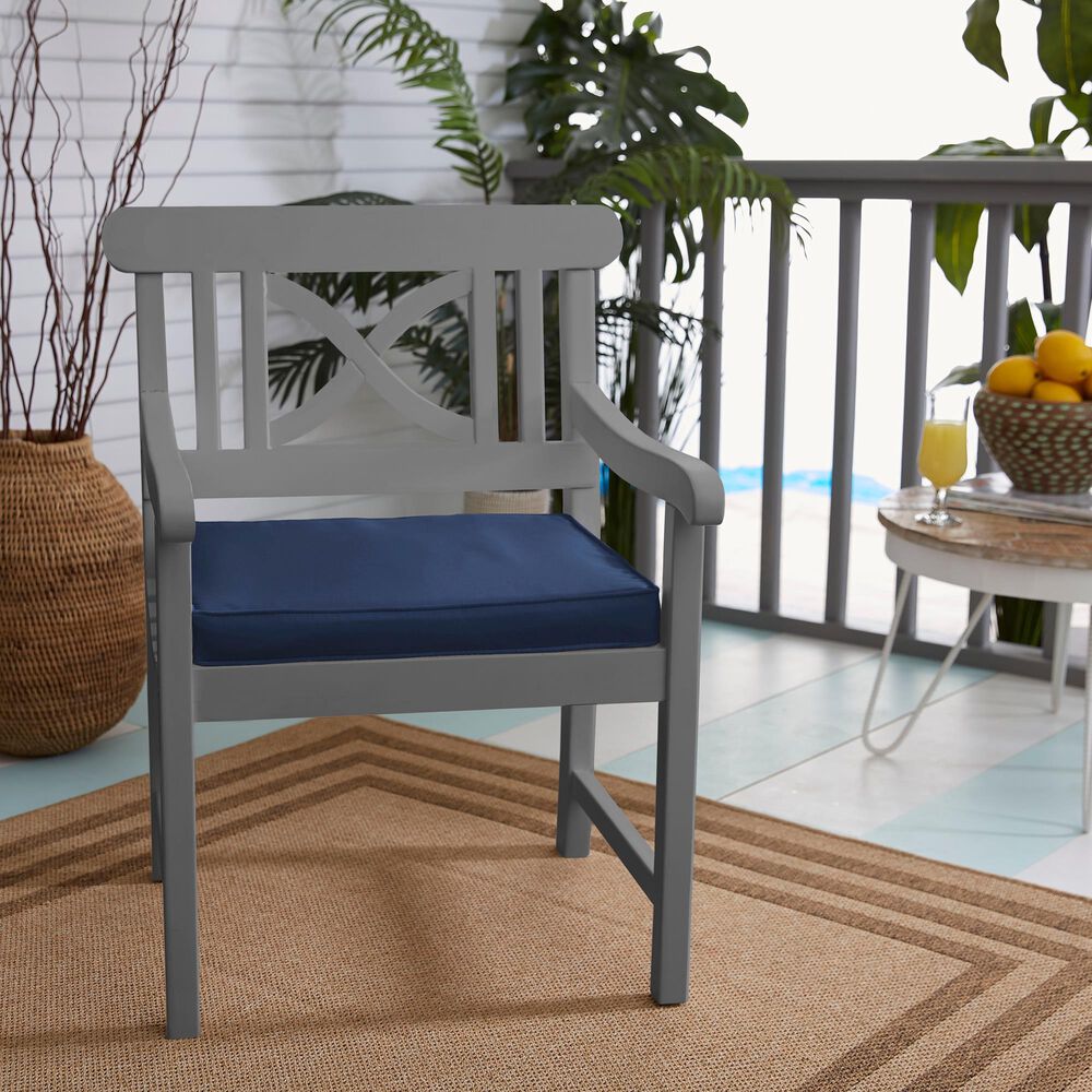 Sorra Home Sunbrella 19" Chair Pad in Canvas Navy (Set of 2), , large