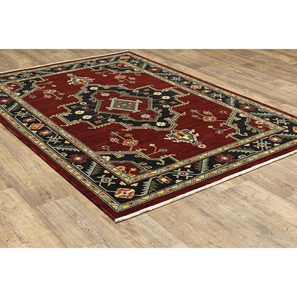 Oriental Weavers Lilihan Medallion 092R6 5&#39;3&quot; x 7&#39;6&quot; Red and Black Area Rug, , large
