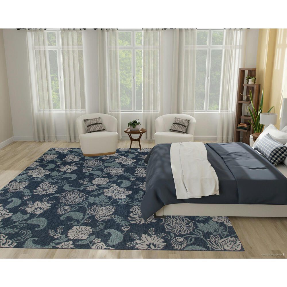 Nourison Garden Oasis GOA03 Navy 9&#39; x 12&#39; Indoor/Outdoor Area Rug, , large