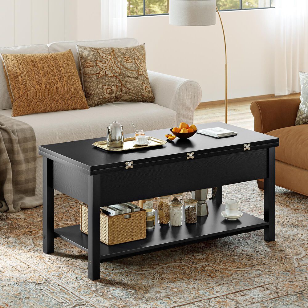HOMLUX Lift Top Coffee Table in Black, , large