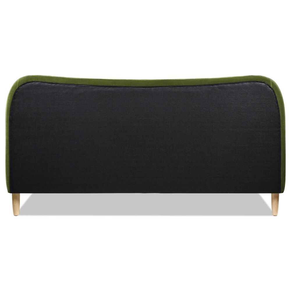 Jennifer Taylor Home Roman Queen Platform Bed with Olive Green Upholstered in Natural Whitewashed, , large