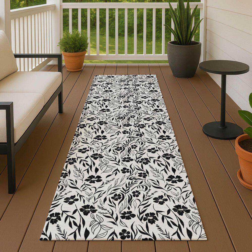 Dalyn Rug Company Soft Essentials Floral Ivory 2'3" x 7'6" Indoor/Outdoor Runner, , large