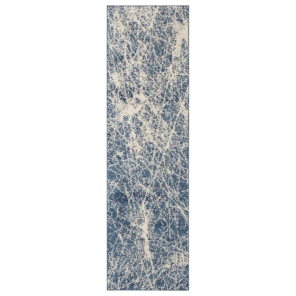 Nourison Exhale 2"2" x 7"6" Navy and Ivory Runner, , large