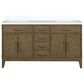Lexora Home Laurel 60" Double Bathroom Vanity in Grey Oak with White Cultured Marble Top and Rectangular Sinks, , large