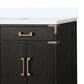 Lexora Home Laurel 60" Double Bathroom Vanity in Black Oak with White Cultured Marble Top and Rectangular Sinks, , large