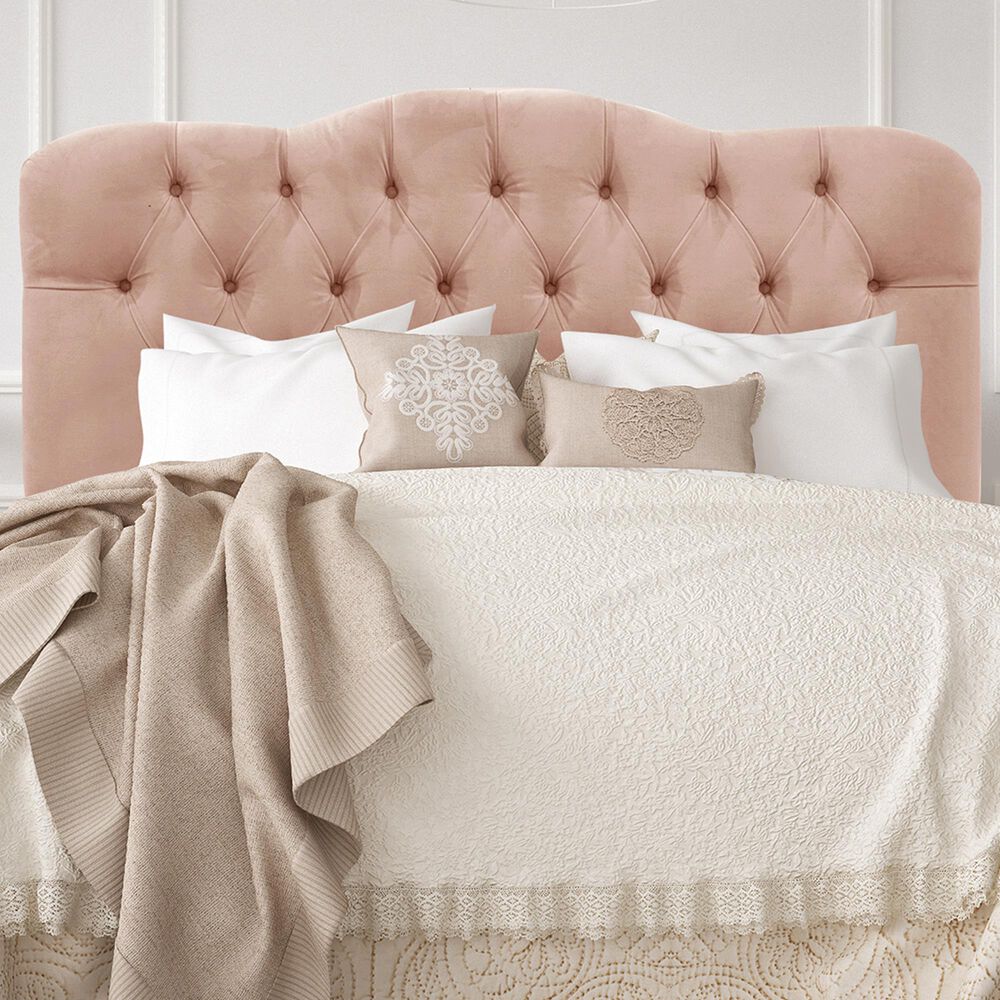 Skyline Furniture Queen Headboard in Velvet Soft Pink, , large