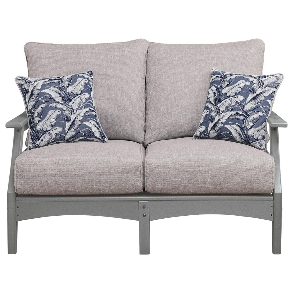 Ashley Cove Beach Outdoor Loveseat with Cushion in Gray, , large