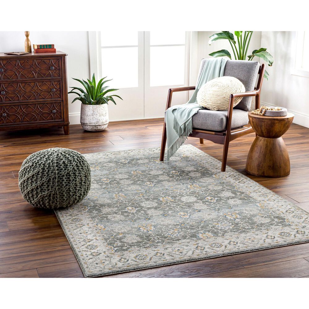 Surya Dresden Deep Teal, Taupe, Dusty Sage, Off-White, Light Gray, Mustard and Olive 9' x 12'2" Area Rug, , large