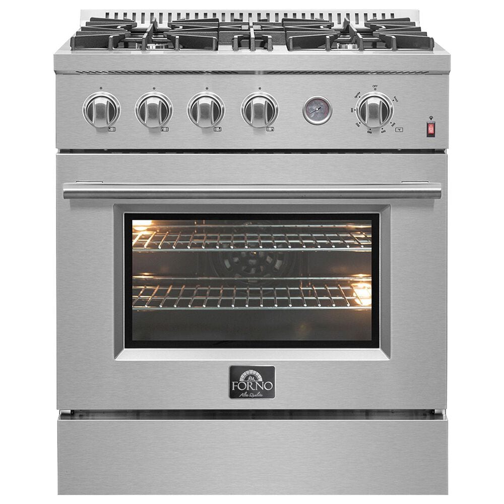 Forno Marco 30" Freestanding Gas Range in Stainless Steel, , large