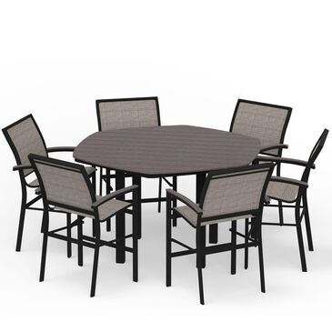 Telescope Bazza Hex 7-Piece Dining Set in Black and Balboa, , large