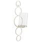 Maple and Jade 25" Stacked Circle Single Indoor/Outdoor Wall Mount Candle Holder in Weathered Silver and Clear, , large