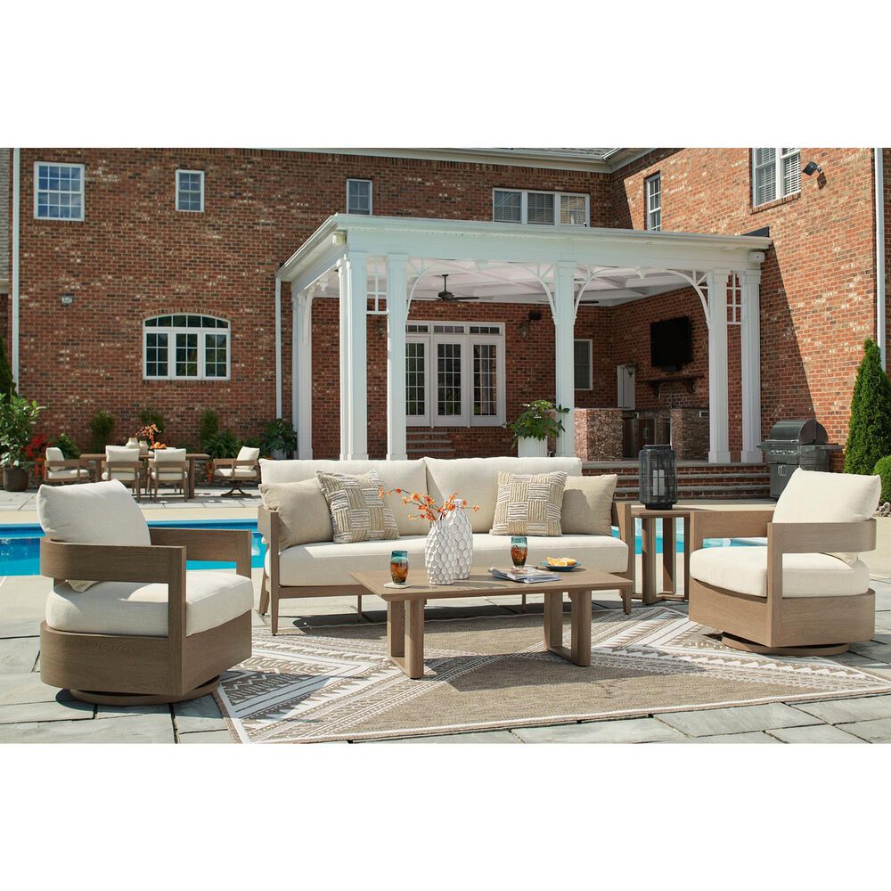 Ashley Serene Bay Swivel Glider Chair in White, , large