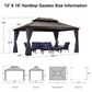 HOMLUX 12"X16" Hardtop gazebo with double roof in Bronze, , large