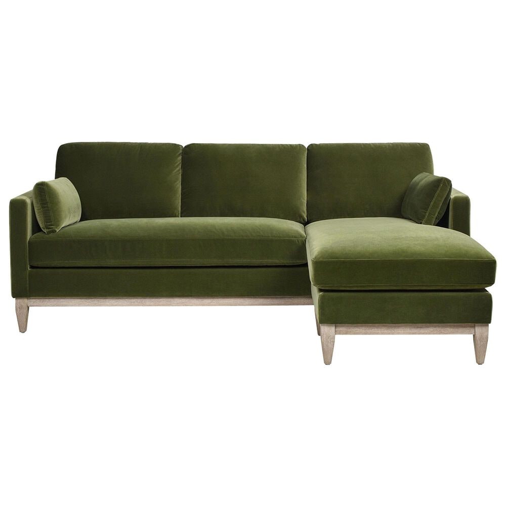 Jennifer Taylor Home Knox 2-Piece Stationary Reversible Sectional Sofa in Olive Green Velvet, , large
