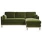 Jennifer Taylor Home Knox 2-Piece Stationary Reversible Sectional Sofa in Olive Green Velvet, , large