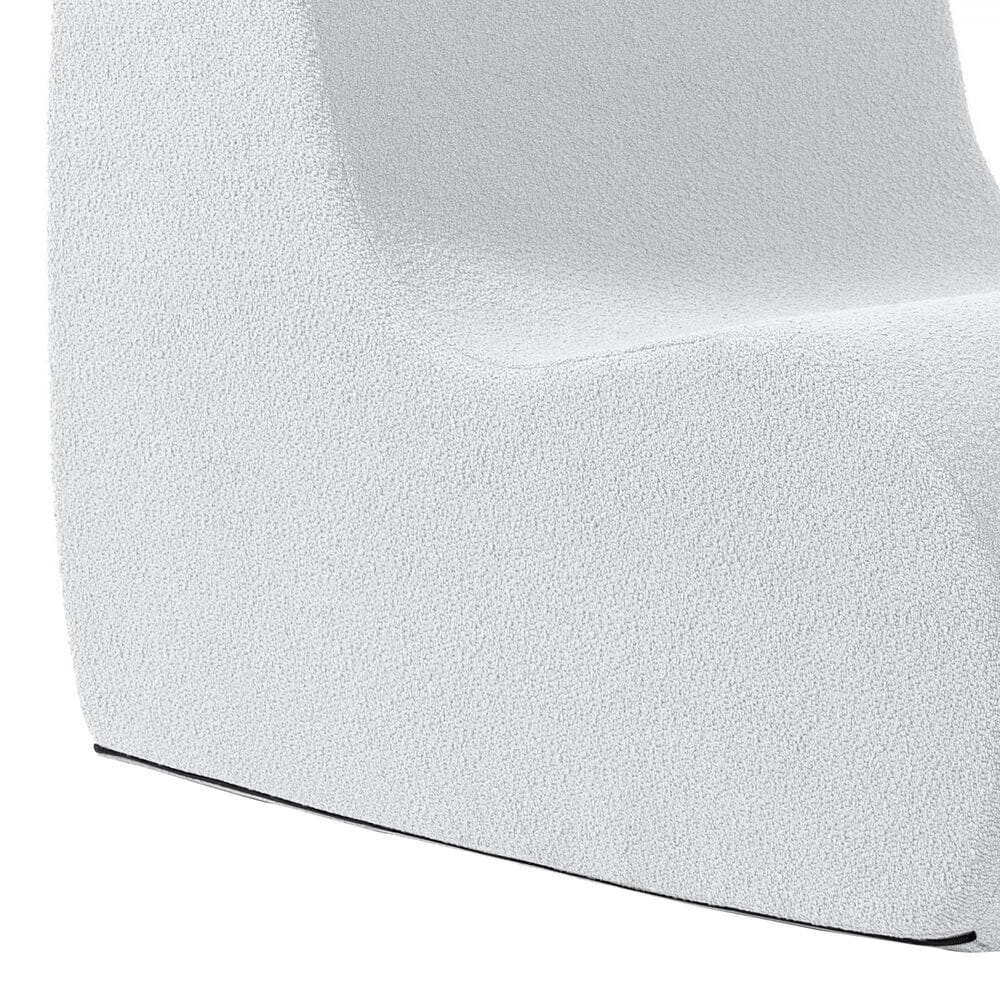 Jaxx Uptown Modern Armless Accent Chair in Boucle White, , large