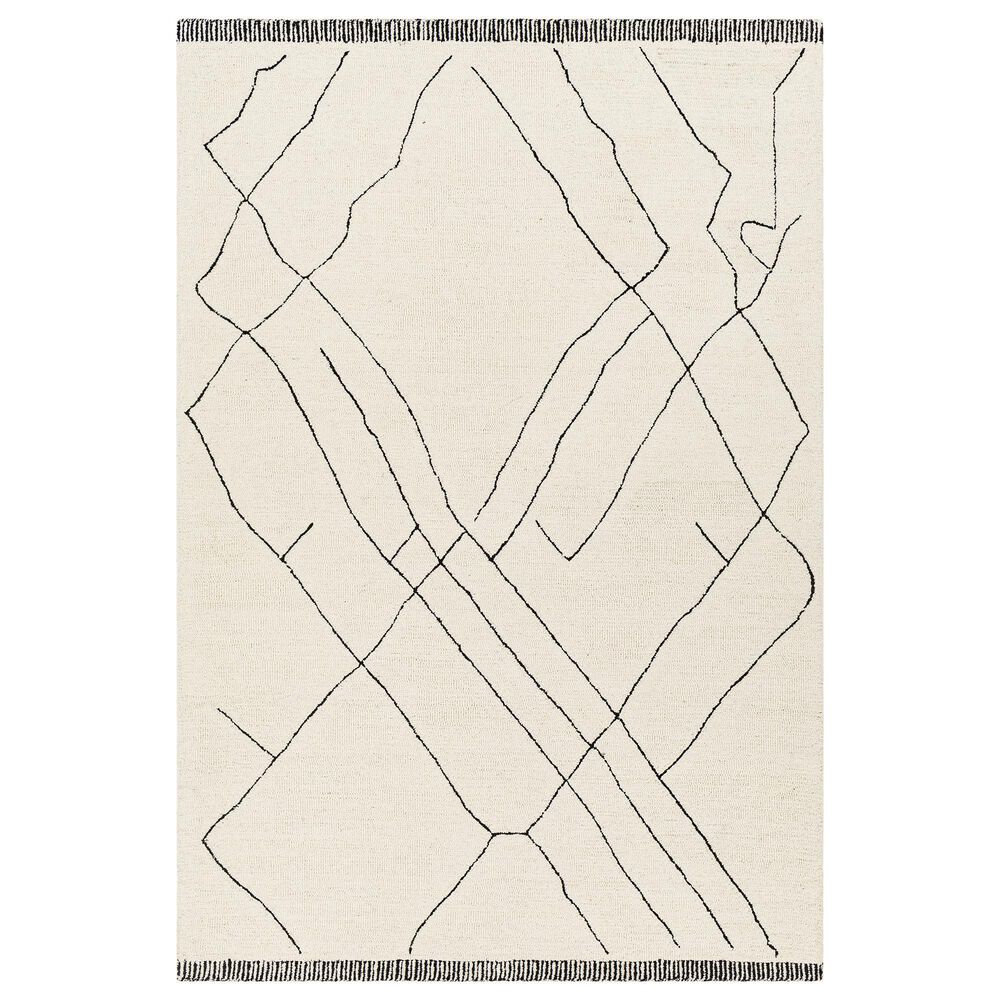 Surya Arsenal 5" x 7"6" Cream and Black Area Rug, , large