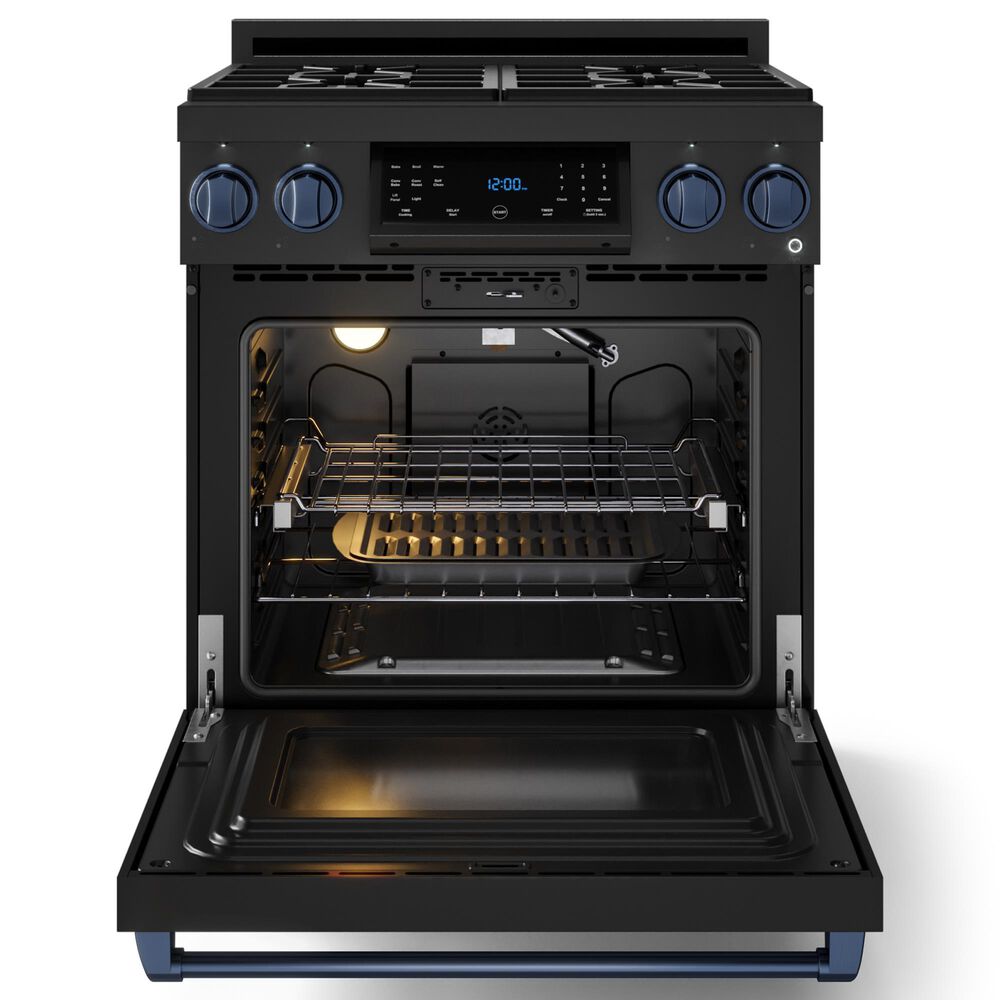 Thor Kitchen Gordon Ramsay 4.55 Cu. Ft. 30&quot; Professional Natural Gas Range with Navy Blue Handle Kit in Black, , large