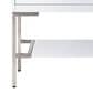 James Martin Vanities Mantova 35.4" Single Bathroom Vanity in Glossy White and Brushed Nickel with 2 cm Glossy White Solid Surface Top and Rectangular Sink, , large