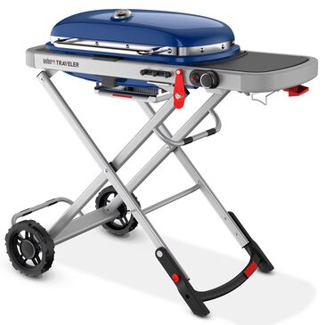 Weber Traveler Portable Gas Grill in Deep Ocean Blue, , large