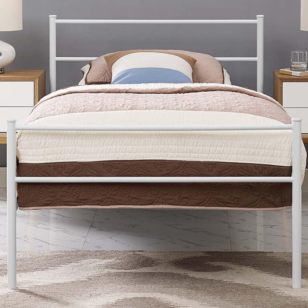 Modway Alina Twin Platform Bed Frame in White, , large