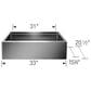 Blanco Quatrus 33" R15 Ergon Apron Super Single Farmhouse Kitchen Sink in Refined Brushed, , large