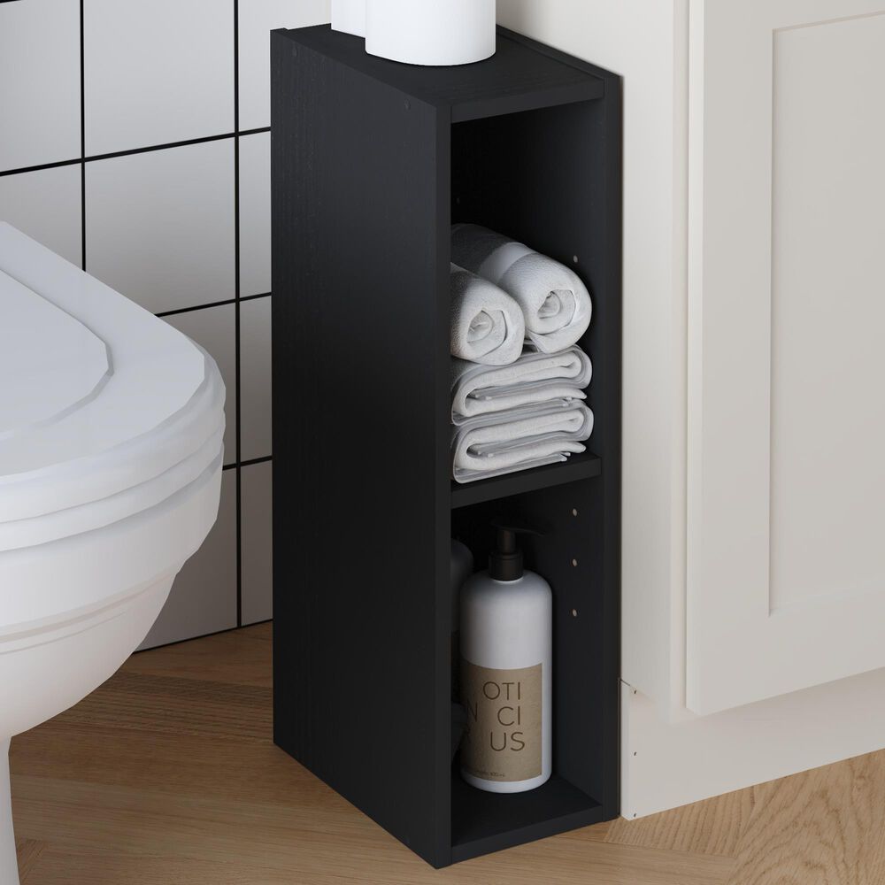 HOMLUX 2-Tier Open Bookcase with 6" Shelf in Blackwood, , large