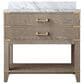 Lexora Home Norwalk 36" Single Bathroom Vanity in Grey Oak with White Carrara Marble Top and Rectangle Sink, , large