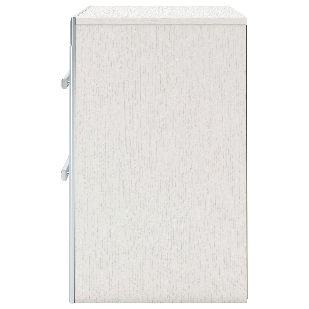 Ashley Zuraleus Queen Upholstered Panel Bed with Two Nightstands in Matte White, , large