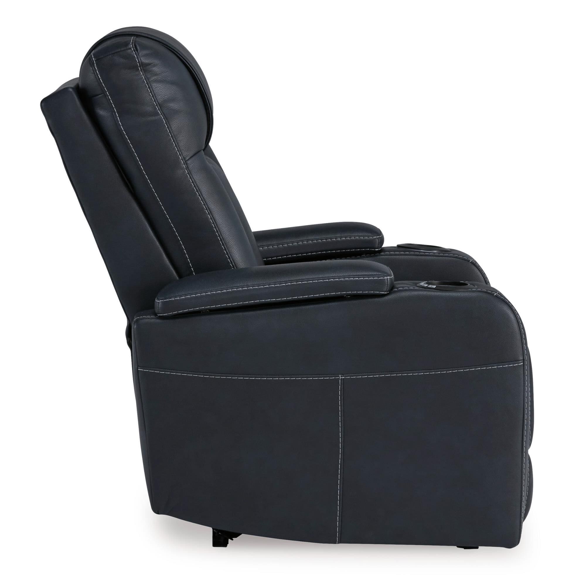ash  Ashley Feazada Power Recliner and Headrest in Sapphire