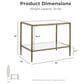 Furniture of America Lalia End Table with Tempered Glass Top and Open Storage Shelf in Matte Gold, , large