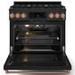 THOR KITCHEN Gordon Ramsay 6 Cu. Ft. 36" Professional Liquid Propane Range with Rose Gold Handle Kit in Black, , large
