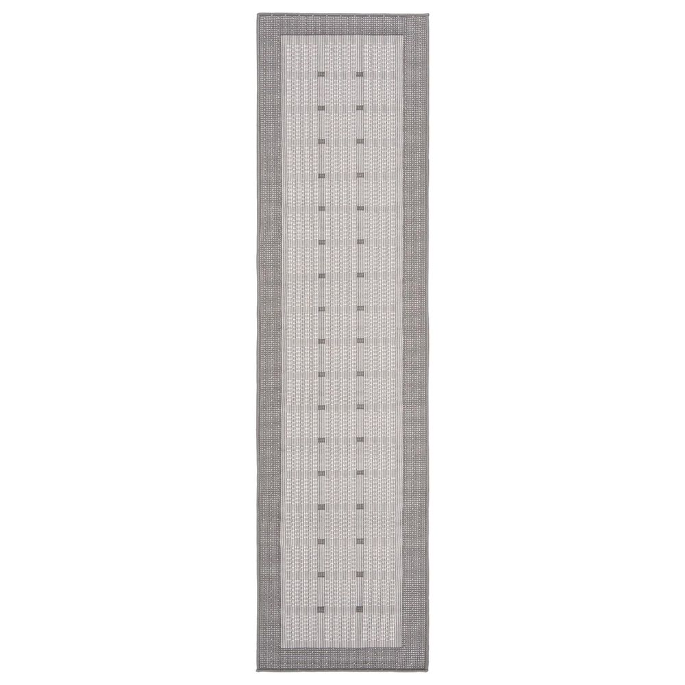 Safavieh Bermuda BMU801F 2" x 6" Grey and Ivory Indoor/Outdoor Area Performance Rug, , large