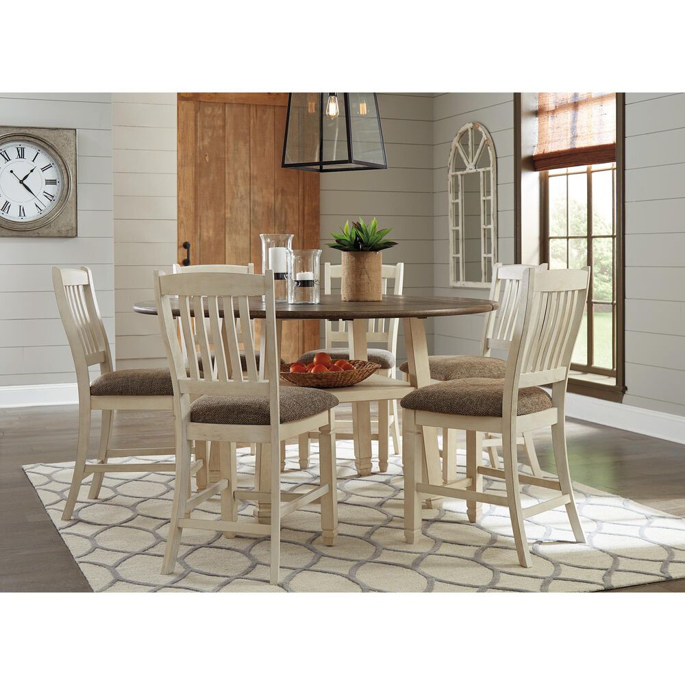 Signature Design by Ashley Bolanburg Round Drop Leaf Counter Table in Two-tone, , large