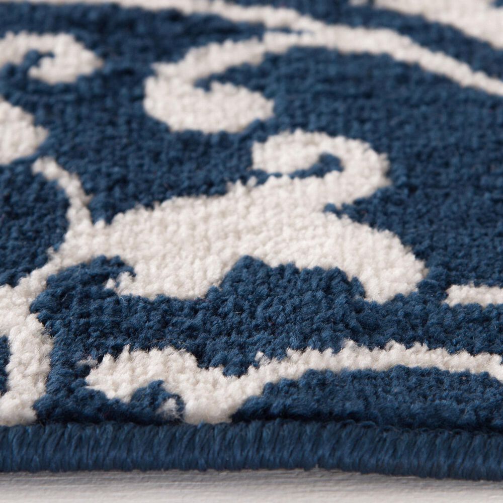 Central Oriental Terrace Tropic Mcbee 3&#39;3&quot; x 5&#39; Sapphire and Snow Area Rug, , large