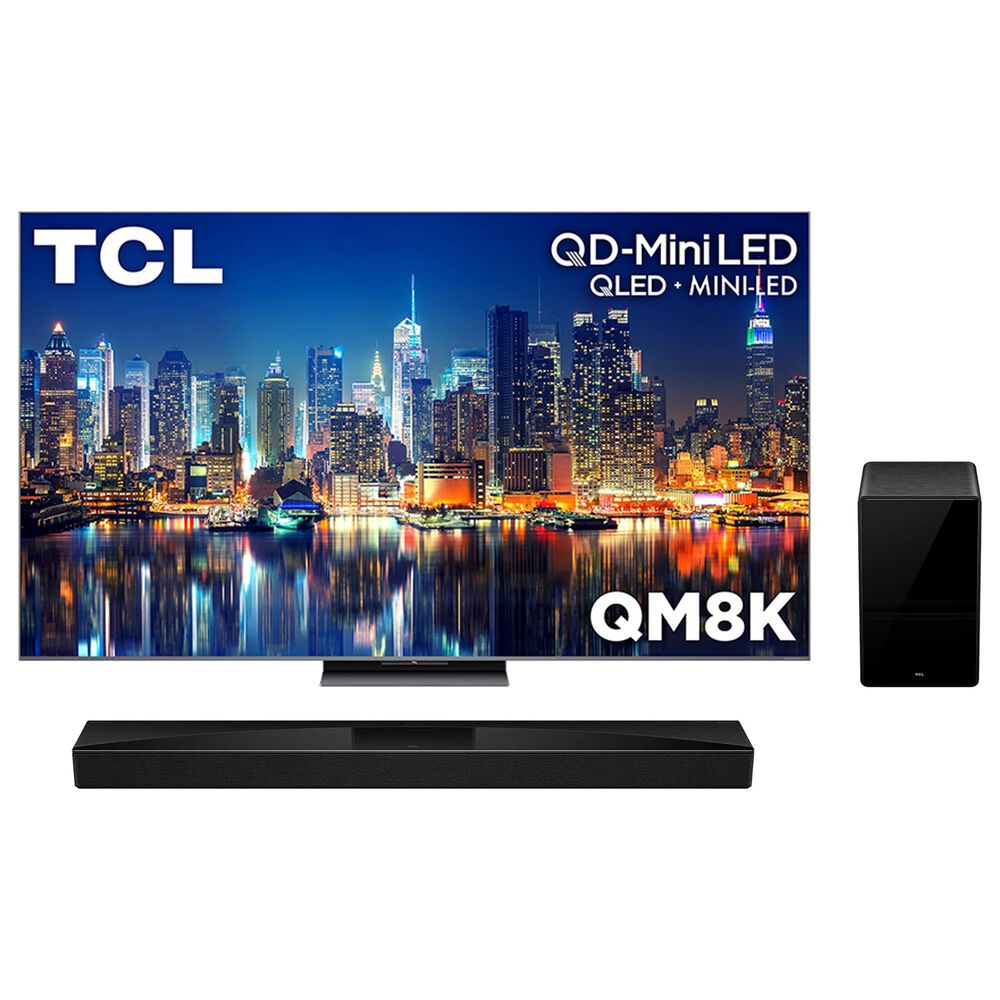 TCL 65" Class QM8K Series 4K UHD HDR QD-Mini LED - Smart Google TV with Q Class 5.1.2 Channel Soundbar System in Black, , large