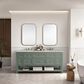 James Martin Vanities Breckenridge 72" Double Bathroom Vanity in Smokey Celadon with 3 cm Eternal Jasmine Pearl Silestone Top, Rectangular Sinks and FreePower Wireless Charger, , large