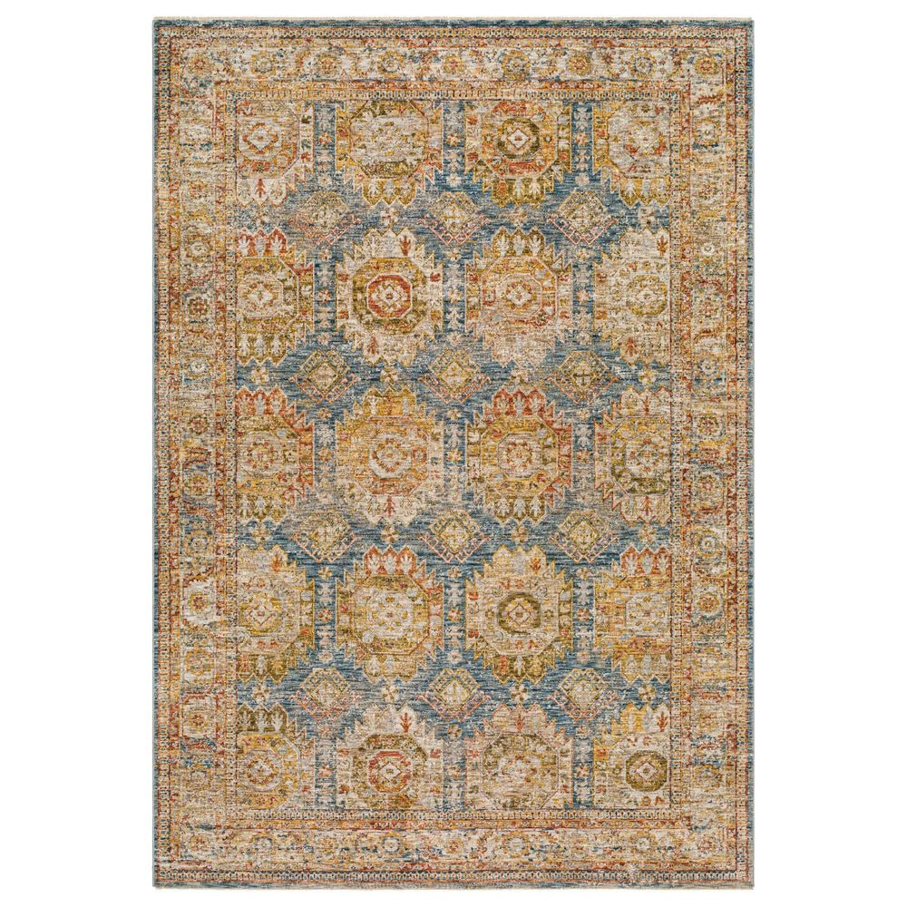 Surya Mona Lisa 6"7" x 9"6" Tan, Dark Blue, Mustard, Brick Red, Olive, Sage and Burgundy Area Rug, , large