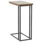 Maple and Jade C-Shaped Accent End Table in Distressed Brown and Black, , large