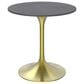 Leisuremod LeisureMod Verve Collection 27 Round Dining Table, Brushed Gold Base with Sintered Stone Grey Top, , large