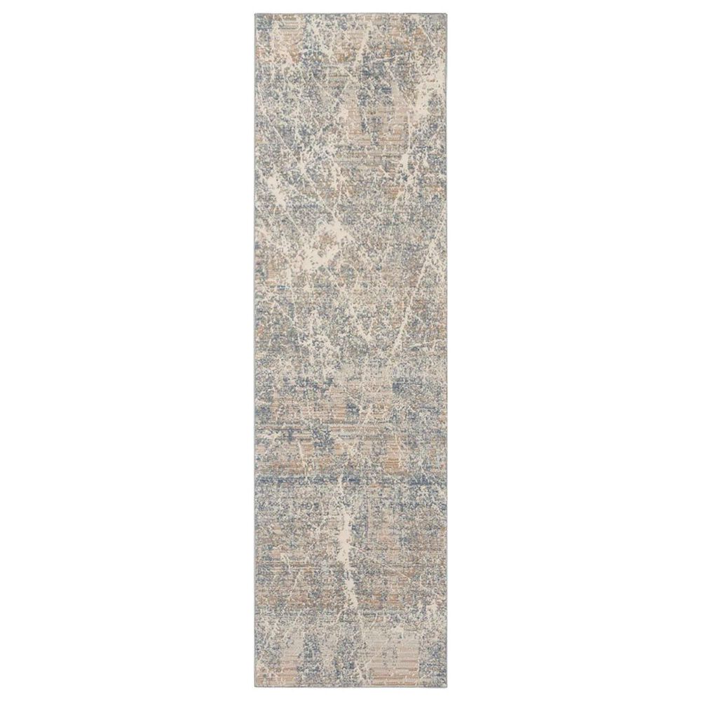 Nourison Exhale 2"2" x 7"6" Beige and Blue Runner, , large