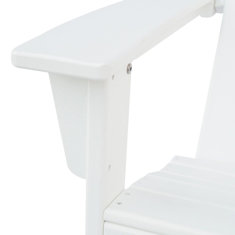 Hearth and Haven Encino Outdoor Plastic Adirondack Chair in White, , large