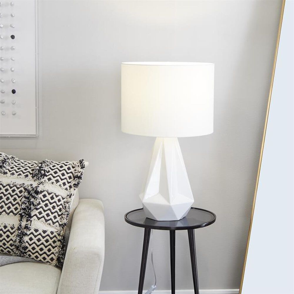 Maple and Jade 26&quot; x 15&quot; Table Lamp in Glossy White, , large