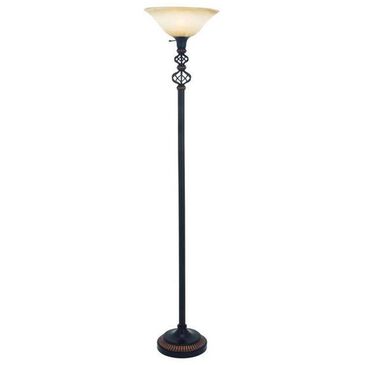 Maple and Jade Twisted Flourishes and Rings Floor Lamp in Matte Black, , large