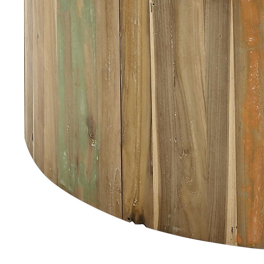 Maple and Jade Handmade Pinwheel Drum Coffee Table in Light Brown, , large