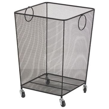 Maple and Jade Laundry Storage Cart with Ring Handles in Matte Black, , large