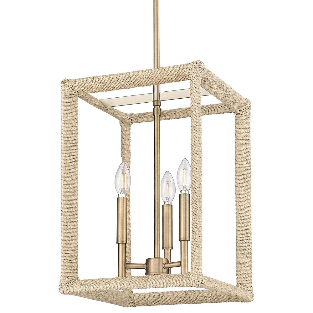 Golden Lighting Kimber 3-Light Pendant in Brass and Light Natural, , large