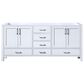 Lexora Home Jacques 72" Double Bathroom Vanity in White with 2 cm White Quartz Top and Rectangular Sinks, , large