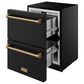 Thor Kitchen Gordon Ramsay 5.4 Cu. Ft. Undercounter Drawer Freezer with Bronze Handle Kit in Black, , large